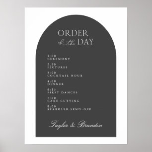 Arch Order of Day Wedding Event Time Welcome Sign Poster
