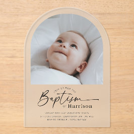 Arch Photo Baptism Invitation Acryleinladungen