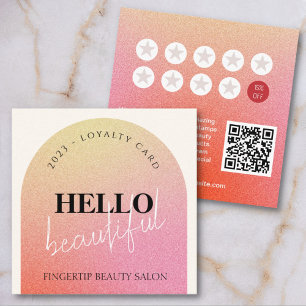 Arch Pink Glitzer Beauty Loyalty Card Quadratische Visitenkarte