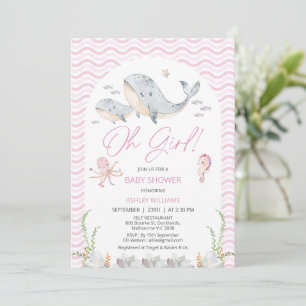 Arch Pink Oh Mädchen unter Sea Baby Dusche Einladung