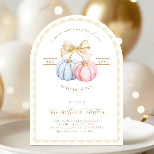 Arch Pumpkins Gender Reveal Party Einladung