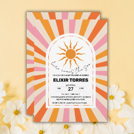 Arch Retro hier kommt die Son Baby Dusche Einladung