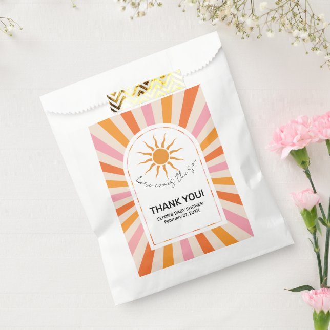 Arch Retro hier kommt die Son Baby Dusche Geschenktütchen (Versiegelt)