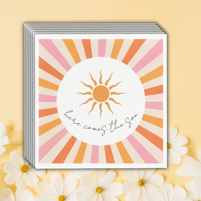 Arch Retro hier kommt die Son Baby Dusche Serviette (Von Creator hochgeladen)