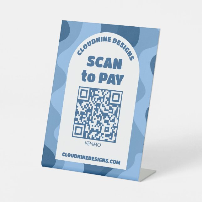 Arch Retro Waves SCAN TO PAY QR CODE  Sockelschild (Vorderseite)