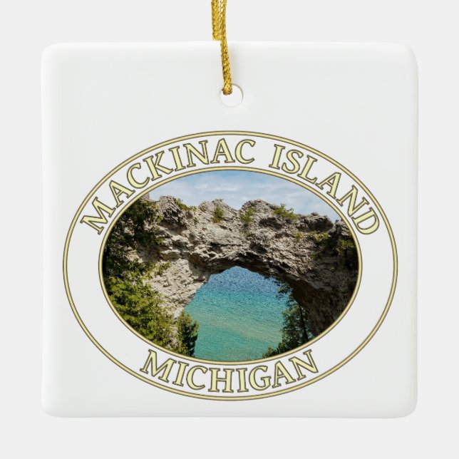 Arch Rock auf Mackinac Island, Michigan Keramikornament (Vorderseite)