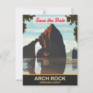 Arch Rock Oregon Coast Hochzeits-Einladung Save The Date
