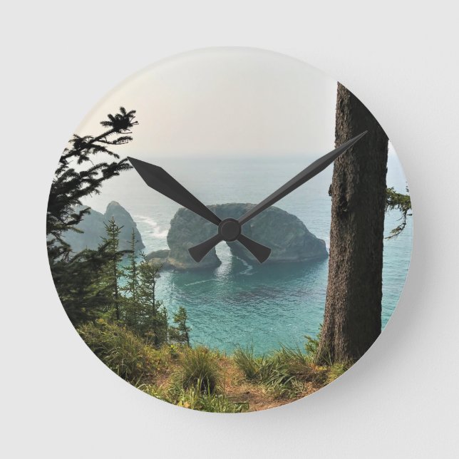 Arch Rock, Samuel H. Boardman, Oregon Coast Runde Wanduhr (Vorderseite)