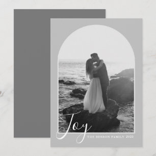 Arch Schrift Joy Gray Vertikale Weihnachtskarte Feiertagskarte