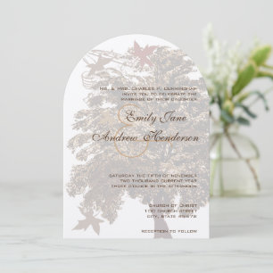 Arch Shape Brown Oak Tree Einladung zur Hochzeit