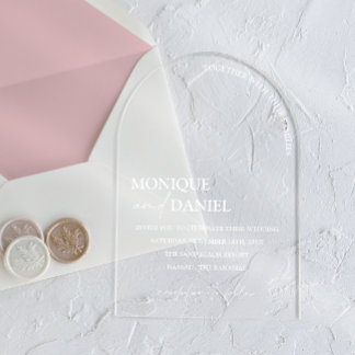 Arch Shaped Elegant Calligraphy Simple WEDD Acryleinladungen