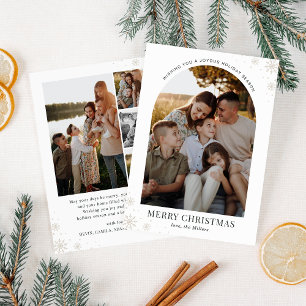 Arch Snowflake Holiday Foto Card, Frohe Weihnachte Feiertagskarte