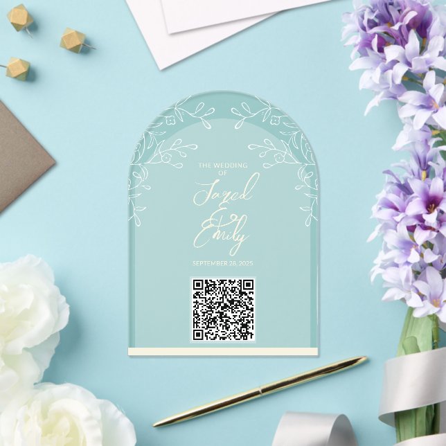 Arch Style Akronylic Wedding QR Code Einladung (Insitu (Hochzeit))