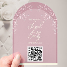 Arch Style Akronylic Wedding QR Code Einladung