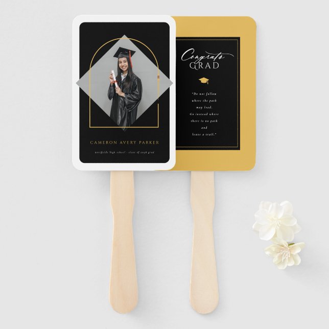 Arch Tassels Minimalistisch Frame Foto Abschluss Fächer (Vorne und Hinten)