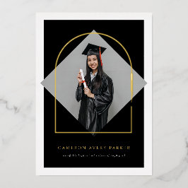 Arch Tassels Minimalistisch Frame Foto Abschluss Folieneinladung