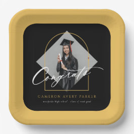 Arch Tassels Minimalistisch Frame Foto Abschluss Pappteller