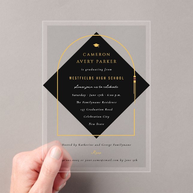 Arch Tassels Minimalistisch Frame Foto Graduate Pa Acryleinladungen (Insitu (Handheld))