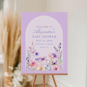 Arch Watercolor Wildblume Butterfly Babydusche Poster