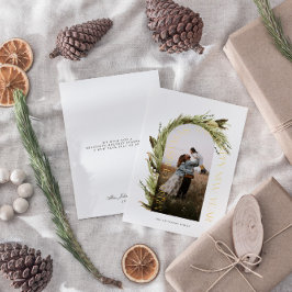 Arch Watercolor Wreath Frohe Weihnachtsfeier Foto  Folien Feiertagskarte