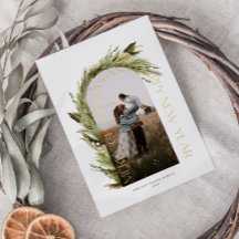 Arch Watercolor Wreath Frohe Weihnachtsfeier Foto 