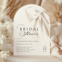 Arch White Elegant Bow Bridal Dusche Einladung