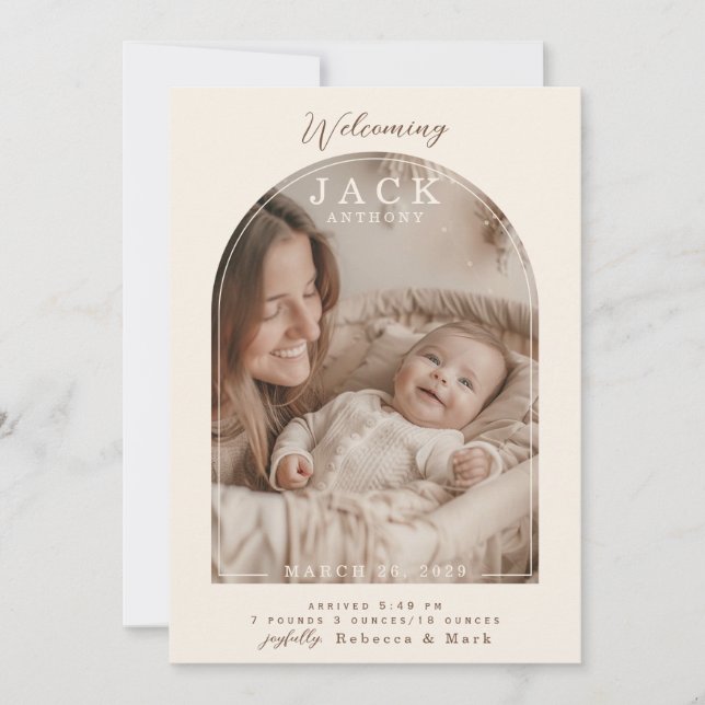 Arch Window Flat Announcement Card Ankündigung (Vorderseite)