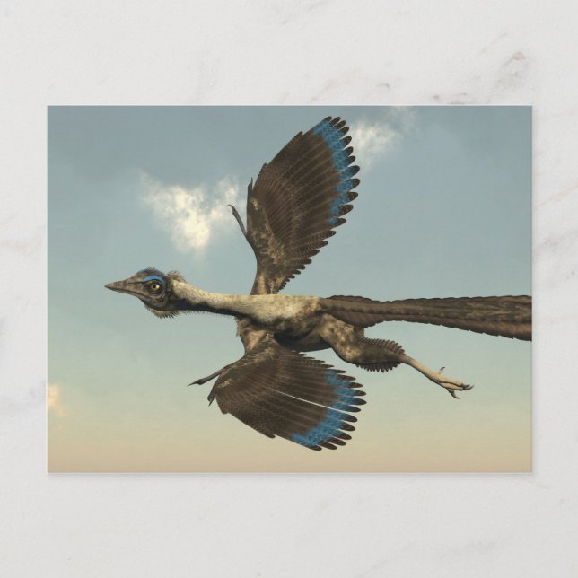 Archaeopteryx-Vögel Dinosaurier fliegen - 3D-Darst Postkarte (Vorderseite)