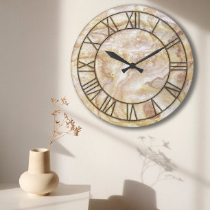 Archaic Marble Print Wall Clock Große Wanduhr