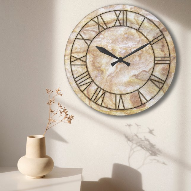 Archaic Marble Print Wall Clock Große Wanduhr (Von Creator hochgeladen)