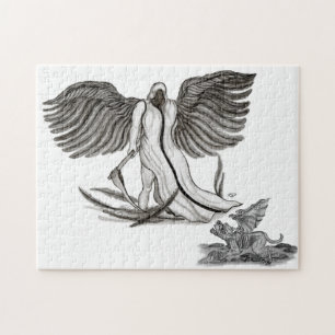 Archangel , Angel Uriel mit Golem - Gargoyle Puzzle