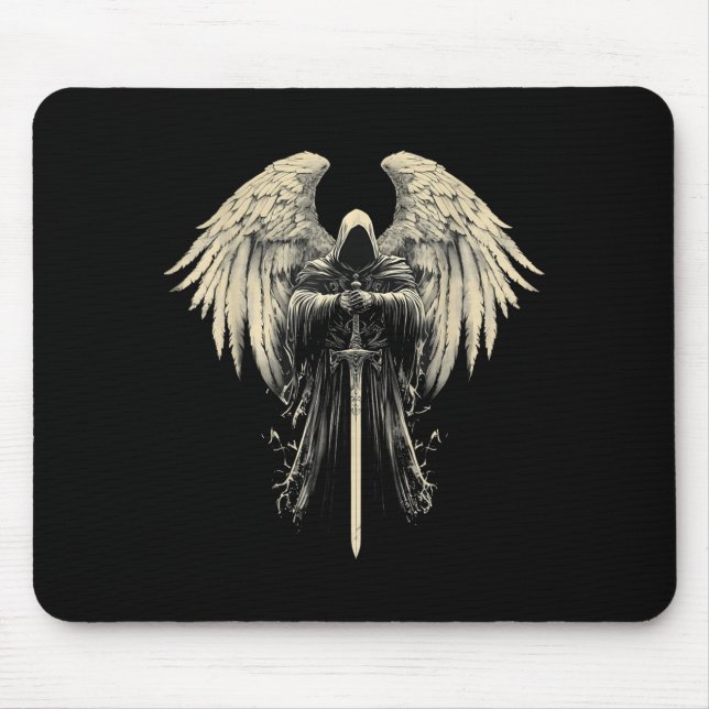 Archangel Gabriel Christian Angel Catholic Warrior Mousepad (Vorne)