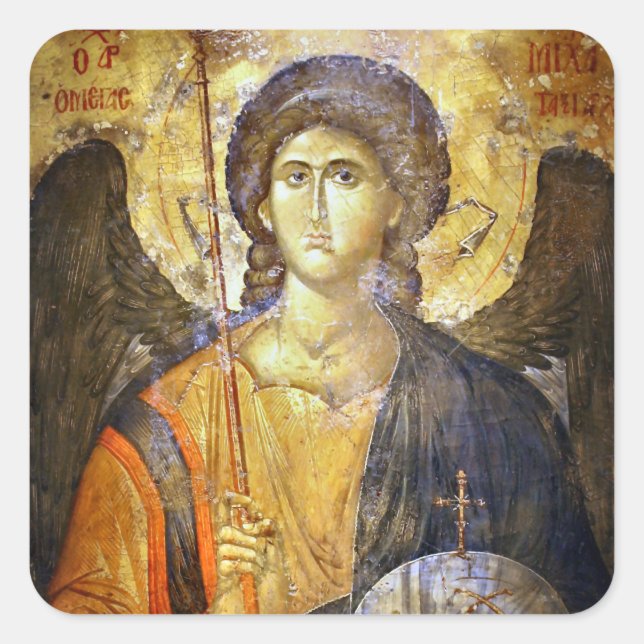 Archangel Gabriel Orthodox Christian Icon Quadratischer Aufkleber (Vorderseite)