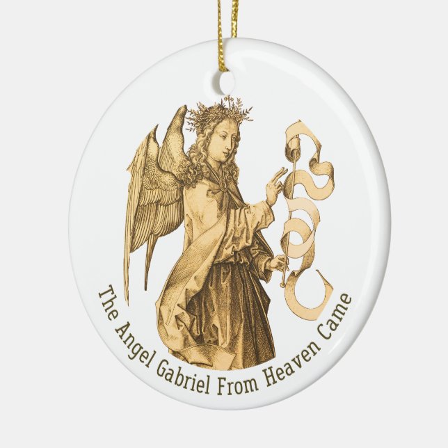 Archangel Gabriel Renaissance Art Gold Silver Keramik Ornament (Links)