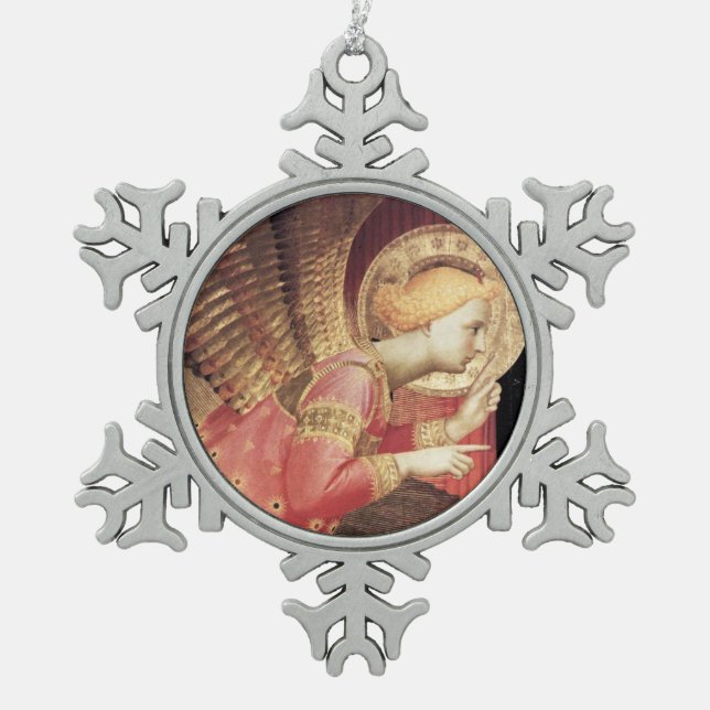 ARCHANGEL GABRIEL SCHNEEFLOCKEN Zinn-Ornament (Vorderseite)