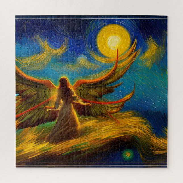 Archangel Gabriel wie von van Gogh gemalt Puzzle (Vertikal)