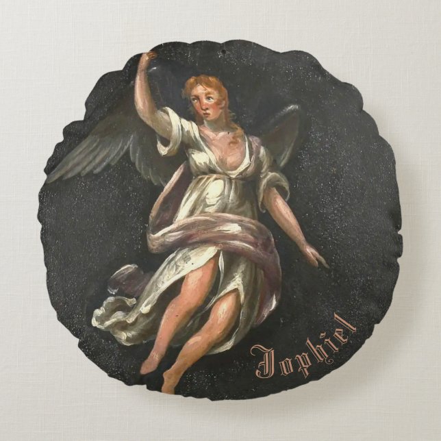 Archangel Jophiel - Der Erzengel der Schönheit Rundes Kissen (Vorderseite)
