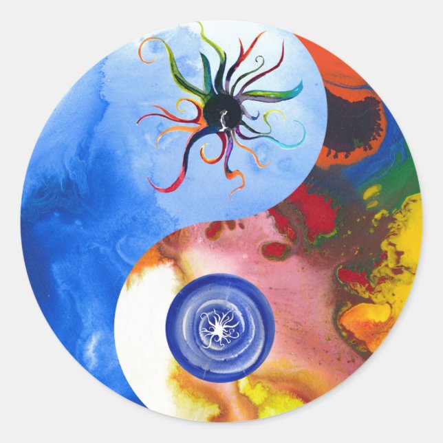 Archangel Luci & Archangel Michael Yin yan Aufkleb Runder Aufkleber (Vorderseite)