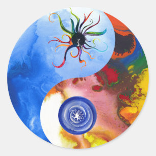 Archangel Luci & Archangel Michael Yin yan Aufkleb Runder Aufkleber