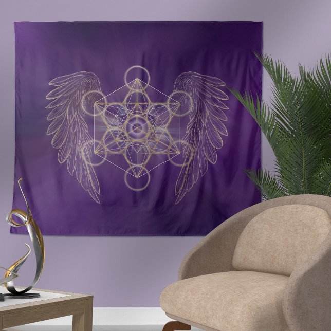 Archangel Metatron - Metatron's Cube Wandteppich (Von Creator hochgeladen)