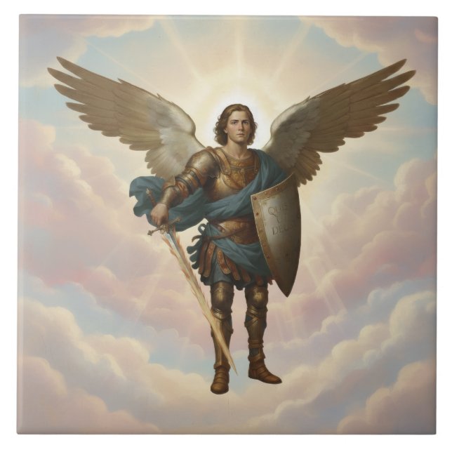 Archangel Michael Painting Angel Michael  Fliese (Vorderseite)