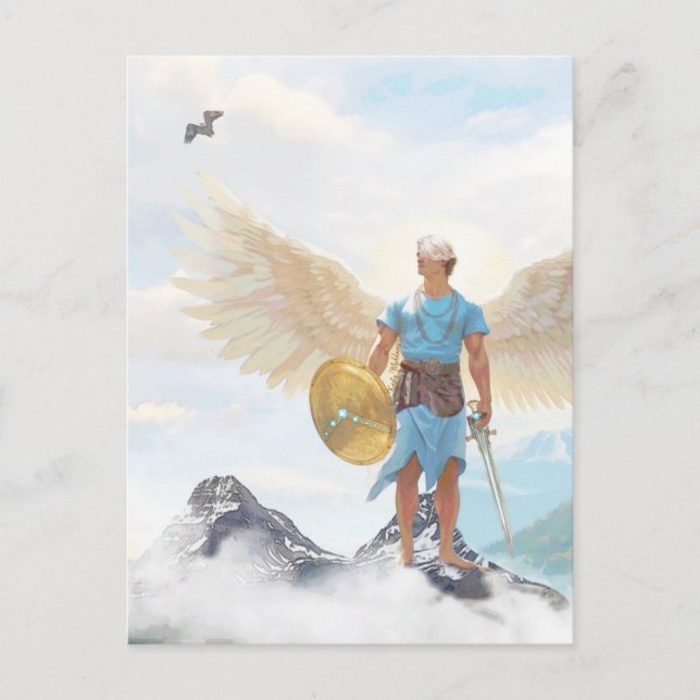 Archangel Michael Protection Courage Angel Note Postkarte (Vorderseite)