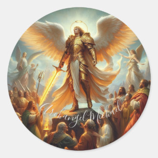 Archangel Michael Runder Aufkleber