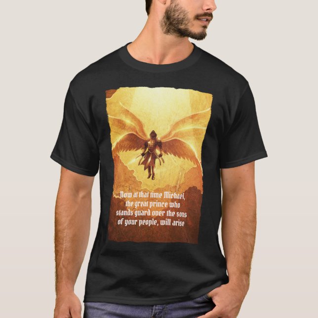 Archangel Michael Six Wings | Bibel Verse Black T-Shirt (Vorderseite)