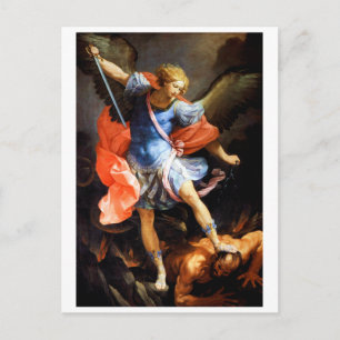 Archangel Michael tramples Satan, Guido Reni Postkarte