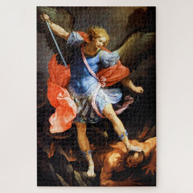 Archangel Michael tramples Satan, Guido Reni Puzzle (Vertikal)