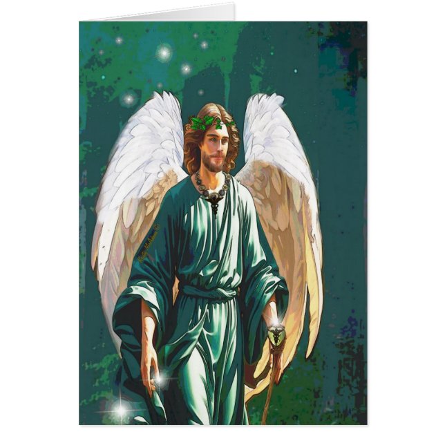 Archangel Raphael Angel Healing Art Grußkarte (Vorne)