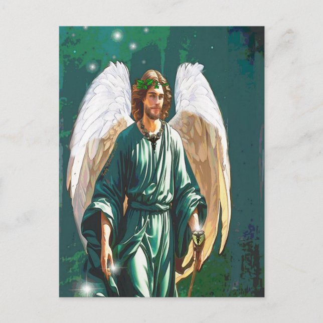Archangel Raphael Healer Angel Healing Art Note Postkarte (Vorderseite)
