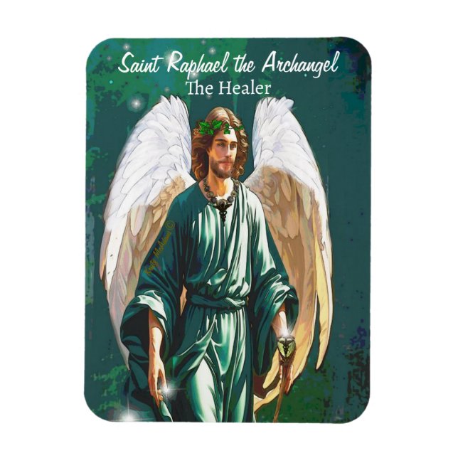 Archangel Raphael Healer Angel Heilung Saint Art Magnet (Vertikal)