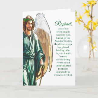 Archangel Raphael Healing Angel Prayer Card –White Karte